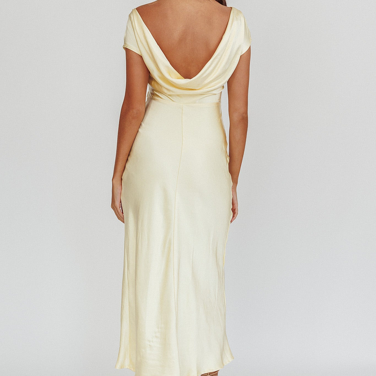 Loveland Cap Sleeve Cowl Back Midi Dress Butter 2
