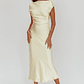 Loveland Cap Sleeve Cowl Back Midi Dress Butter - thumbnail 3