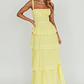 Provence Bloom Tiered Ruffle Maxi Dress Yellow - thumbnail 1