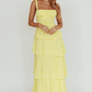 Provence Bloom Tiered Ruffle Maxi Dress Yellow - thumbnail 3