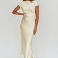 Loveland Cap Sleeve Cowl Back Midi Dress Butter - thumbnail 5
