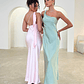 Carmel One-Shoulder Sash Maxi Dress Blush - thumbnail 2