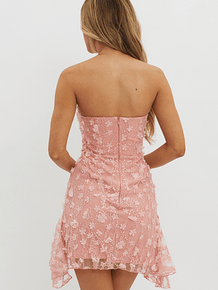 Lacynda Strapless Embellished Mini Dress Pink