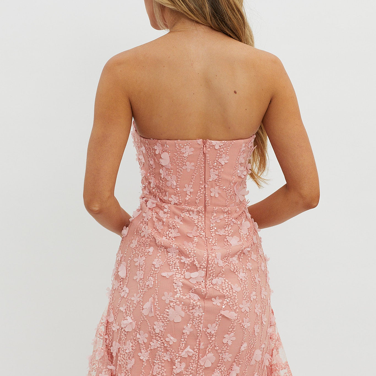 Lacynda Strapless Embellished Mini Dress Pink 2