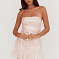 Provence Bloom Tiered Sequin Mini Dress Pink - thumbnail 1