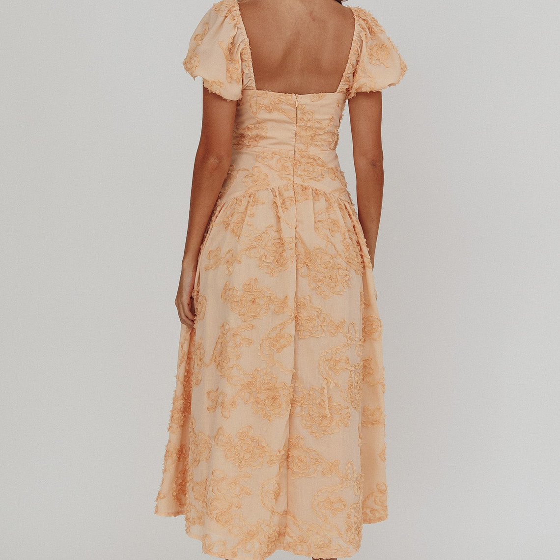 Telma Puff Sleeves Midi Dress Blush 2