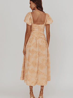 Telma Puff Sleeves Midi Dress Blush