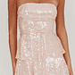 Provence Bloom Tiered Sequin Mini Dress Pink - thumbnail 4
