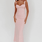 Rose Garden Tied Shoulder Maxi Dress Blush - thumbnail 1