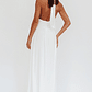 Italia Azure Gathered Waist Maxi Dress White - thumbnail 2