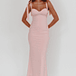 Rose Garden Tied Shoulder Maxi Dress Blush - thumbnail 3