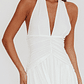 Italia Azure Gathered Waist Maxi Dress White - thumbnail 3