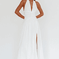 Italia Azure Gathered Waist Maxi Dress White - thumbnail 4