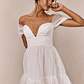 Pixi Off-Shoulder Lace-Up Back Mini Dress White - thumbnail 7