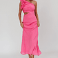 Deanna One-Shoulder Ruffle Maxi Dress Hot Pink - thumbnail 1