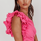 Deanna One-Shoulder Ruffle Maxi Dress Hot Pink - thumbnail 2