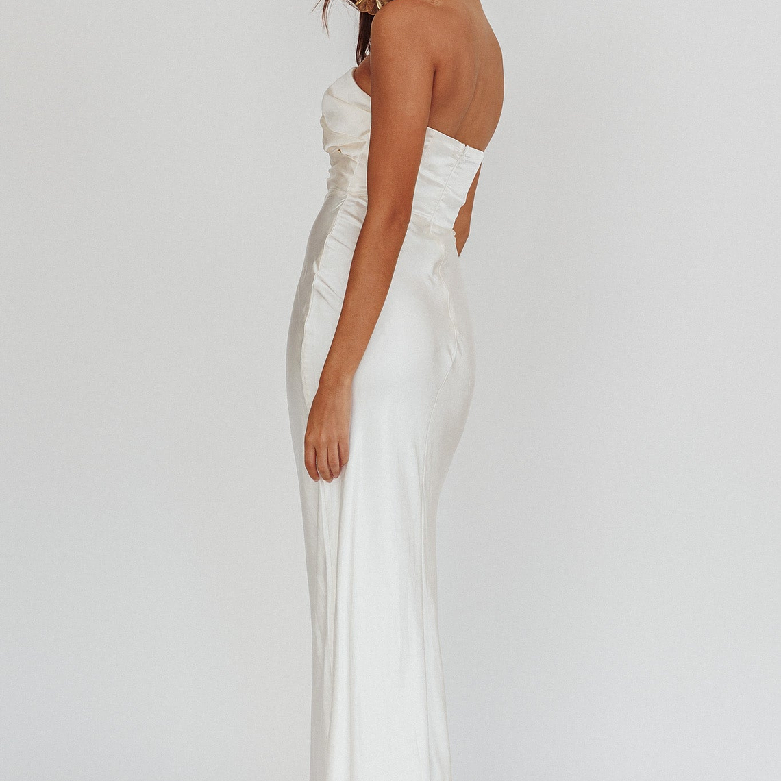 City Of Stars Strapless Maxi Dress Oyster 2