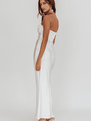 City Of Stars Strapless Maxi Dress Oyster