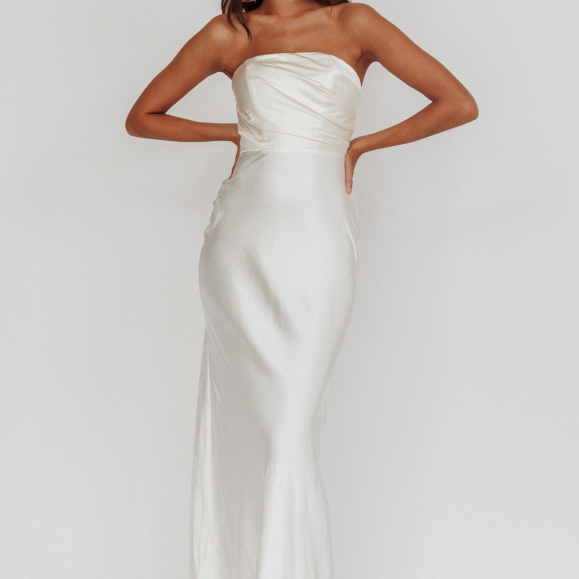 City Of Stars Strapless Maxi Dress Oyster 3