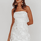 Flora Day Strapless Floral Embellished Mini Dress White - thumbnail 6