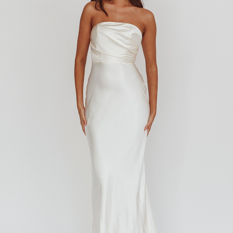 City Of Stars Strapless Maxi Dress Oyster 5