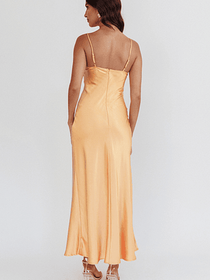 Inhibitions Lace Bust Midi Dress Melon