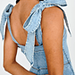 Jeanie Bow Shoulder Mini Dress Denim - thumbnail 4