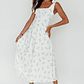 Mathilda Tied Shoulder Midi Dress Blue Floral - thumbnail 1