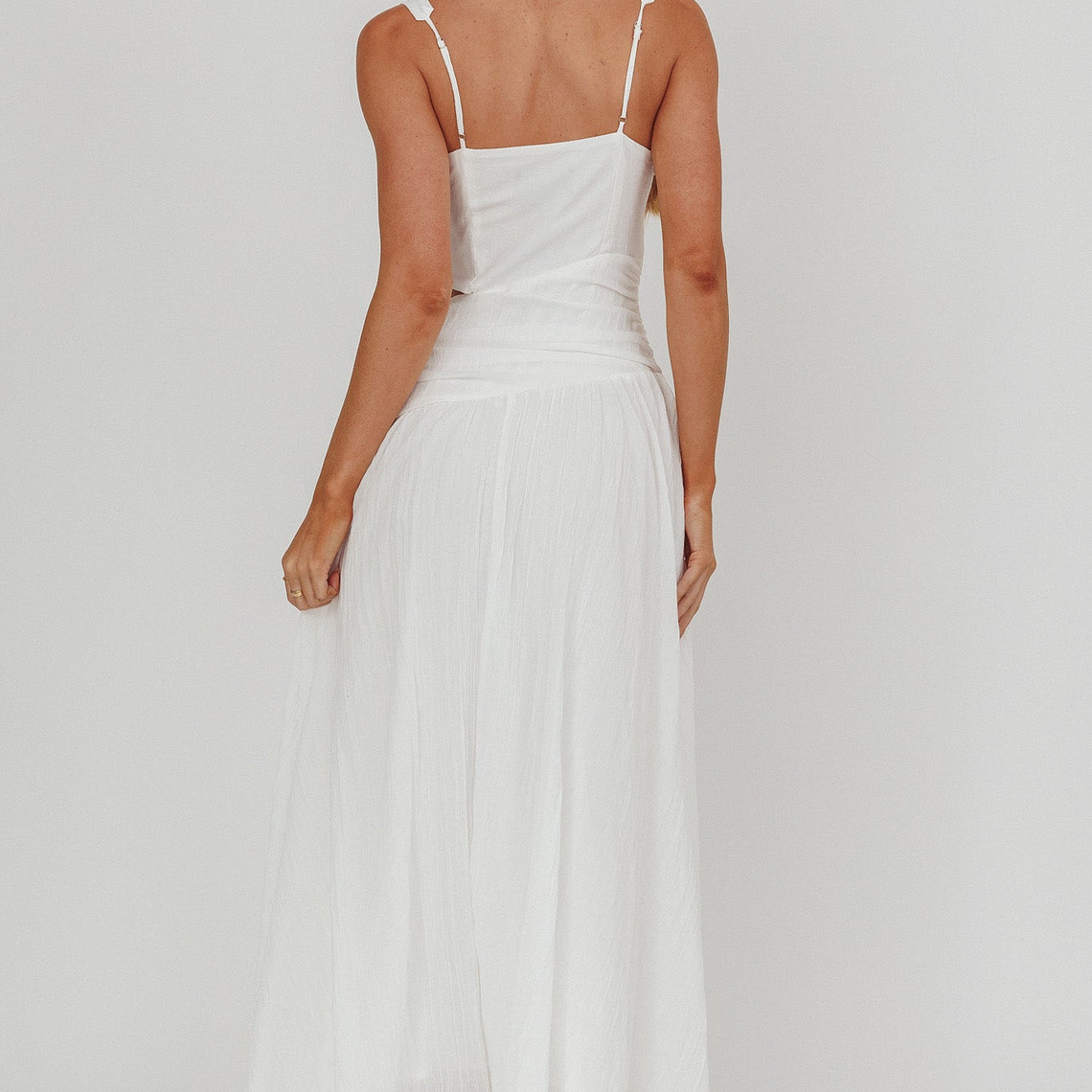 First Dates Waist Cut-Out Maxi Dress White 2