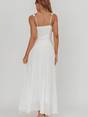First Dates Waist Cut-Out Maxi Dress White