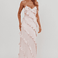 Arrabel Ruffle Trim Maxi Dress Blush - thumbnail 3