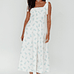 Mathilda Tied Shoulder Midi Dress Blue Floral - thumbnail 4