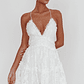 Laney Low Back Cami Strap Dress Lace White - thumbnail 3