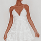 Laney Low Back Cami Strap Dress Lace White - thumbnail 4