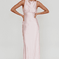 Isabella Satin Backless Maxi Dress Pink - thumbnail 1