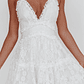 Laney Low Back Cami Strap Dress Lace White - thumbnail 6