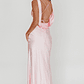 Isabella Satin Backless Maxi Dress Pink - thumbnail 2