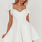 Tamelia Flutter Sleeve Mini Dress White - thumbnail 1