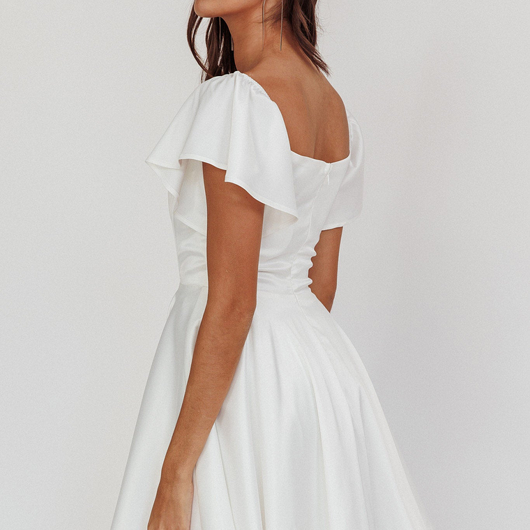 Tamelia Flutter Sleeve Mini Dress White 3