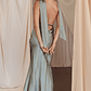 Italia Azure Halterneck Maxi Dress Khaki - thumbnail 2