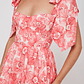 Arlowe Tied Shoulder Tiered Midi Dress Floral Pink - thumbnail 5