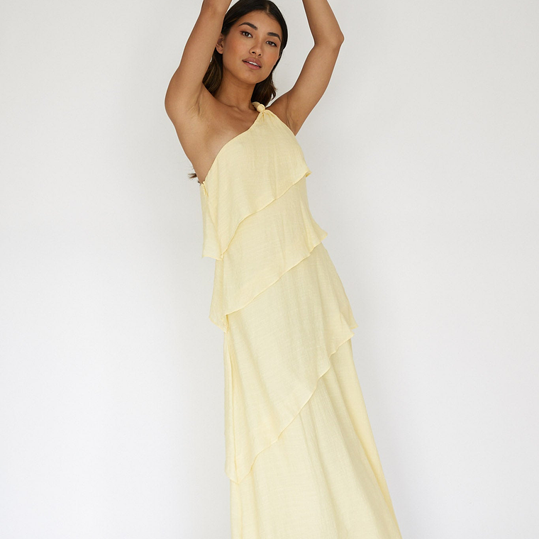 Delwyn One-Shoulder Maxi Dress Yellow 4