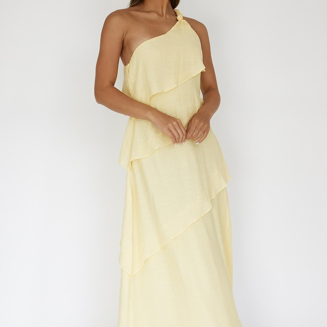 Delwyn One-Shoulder Maxi Dress Yellow 6