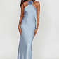 High Roller Flower Decoration Halter Dress Blue - thumbnail 1