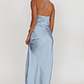 High Roller Flower Decoration Halter Dress Blue - thumbnail 2