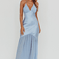 Aysah Chiffon Hem Halter Maxi Dress Light Blue - thumbnail 1