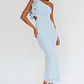 Deanna One-Shoulder Ruffle Maxi Dress Light Blue - thumbnail 1
