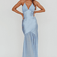 Aysah Chiffon Hem Halter Maxi Dress Light Blue - thumbnail 4