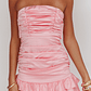 Annabella Strapless Tied Back Frill Hem Mini Dress Baby Pink - thumbnail 4