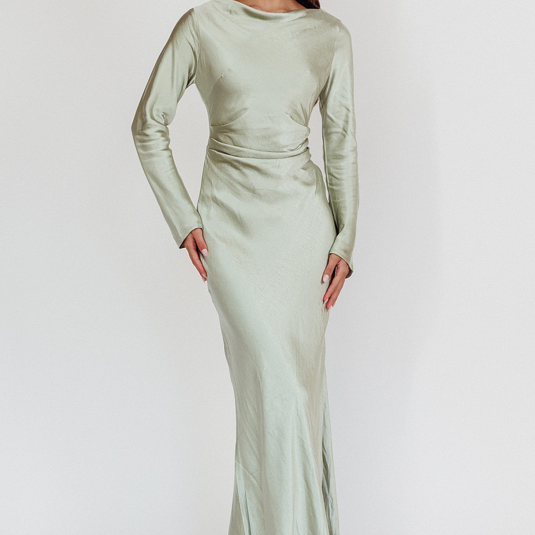 Loveland Cowl Back Midi Dress Sage 1
